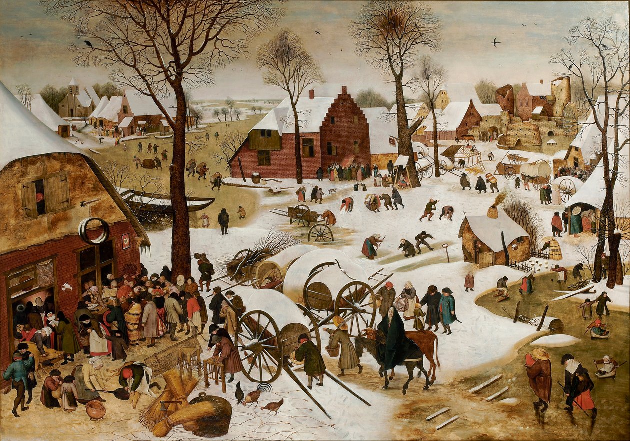 Sčítání lidu v Betlémě Číslování v Betlémě, počátek 17. století. od Pieter Brueghel the Younger