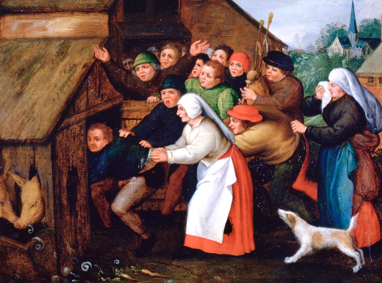 Opilec strčený do vepřína, 1564-1638 od Pieter Brueghel the Younger