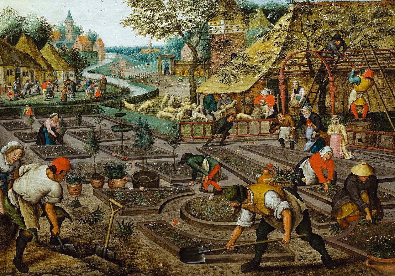 Čtvero ročních období: jaro, druhá polovina 16. od Pieter Brueghel the Younger