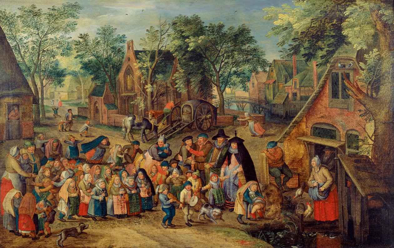 Hra Letnicové nevěsty, c. 1620 od Pieter Brueghel the Younger