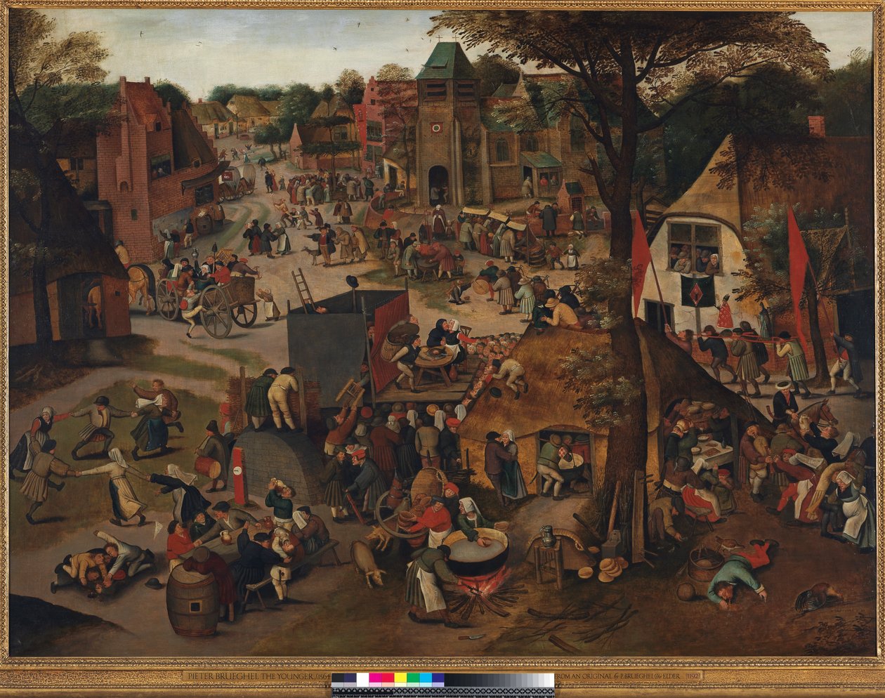 Vesnické slavnosti na počest svatého Huberta a svatého Antonína, 1632 od Pieter Brueghel the Younger