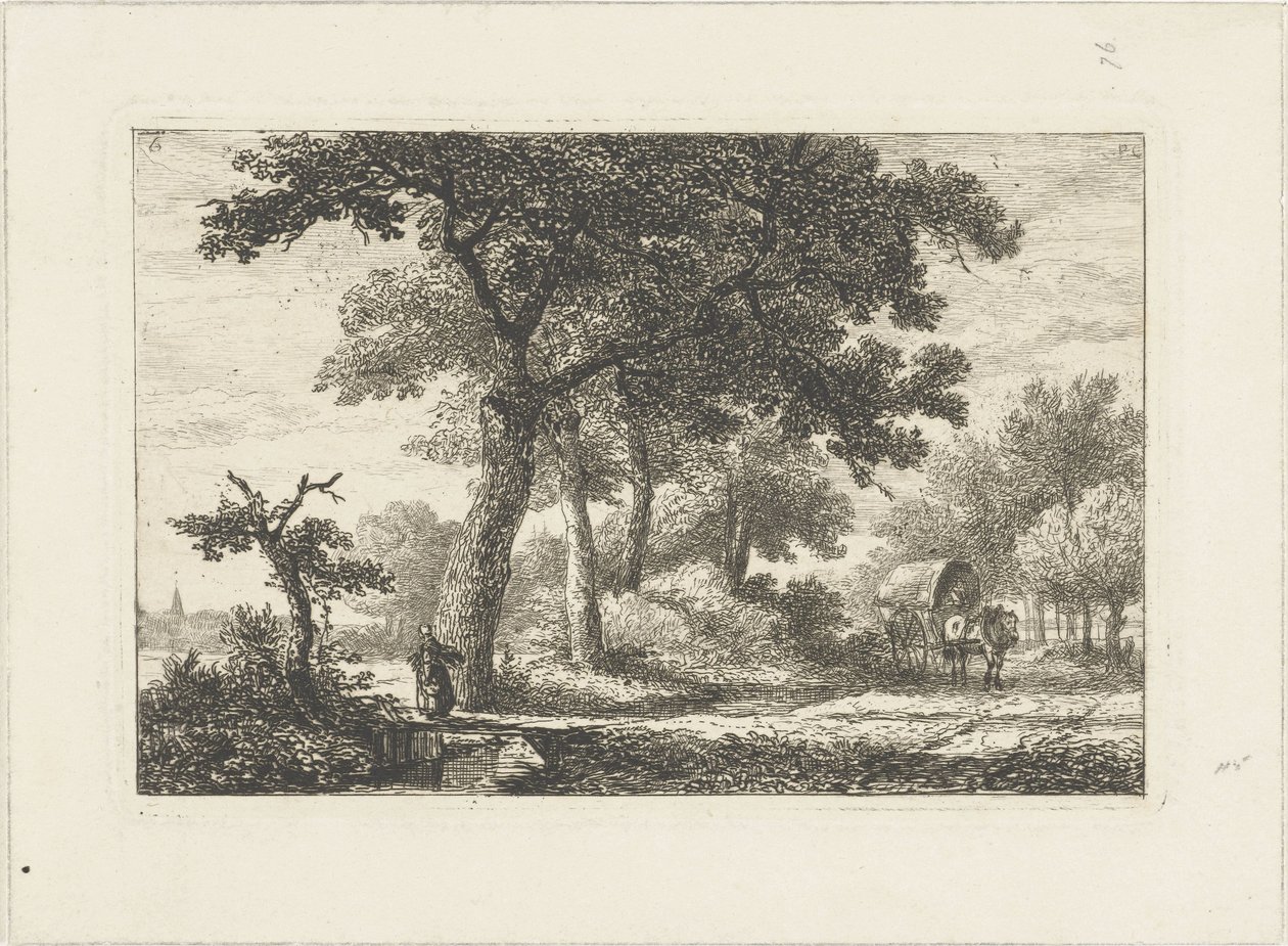 Krajina s krytým vozem Vodní krajiny (název série) od Pieter Casper Christ