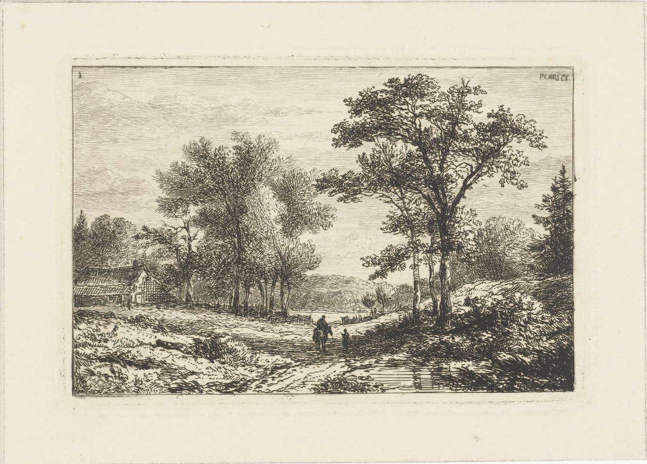 Krajina s jezdcem Vodní krajiny (název série) od Pieter Casper Christ