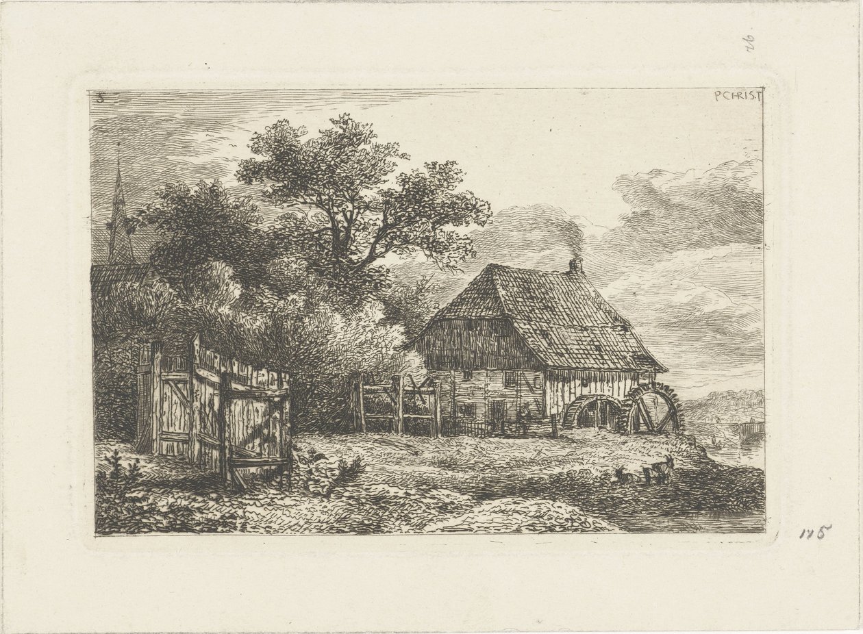 Krajina s vodním mlýnem Vodní krajiny (název série) od Pieter Casper Christ