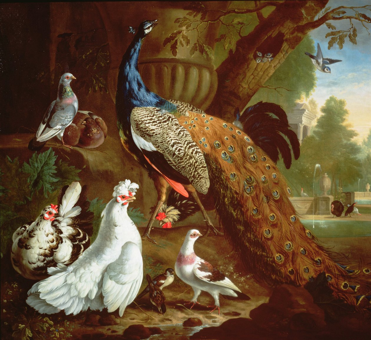 Páv v klasické krajině, 1719 od Pieter Casteels