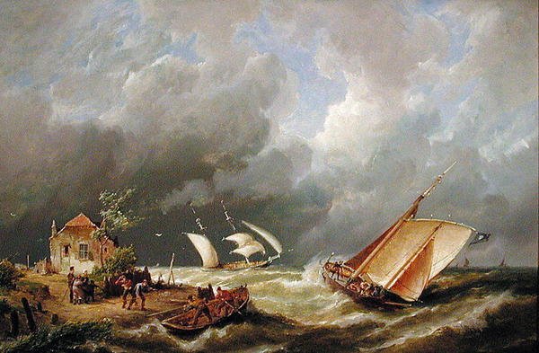 Chata na ostrově Borkum od Pieter Christiaan Cornelis Dommelshuizen