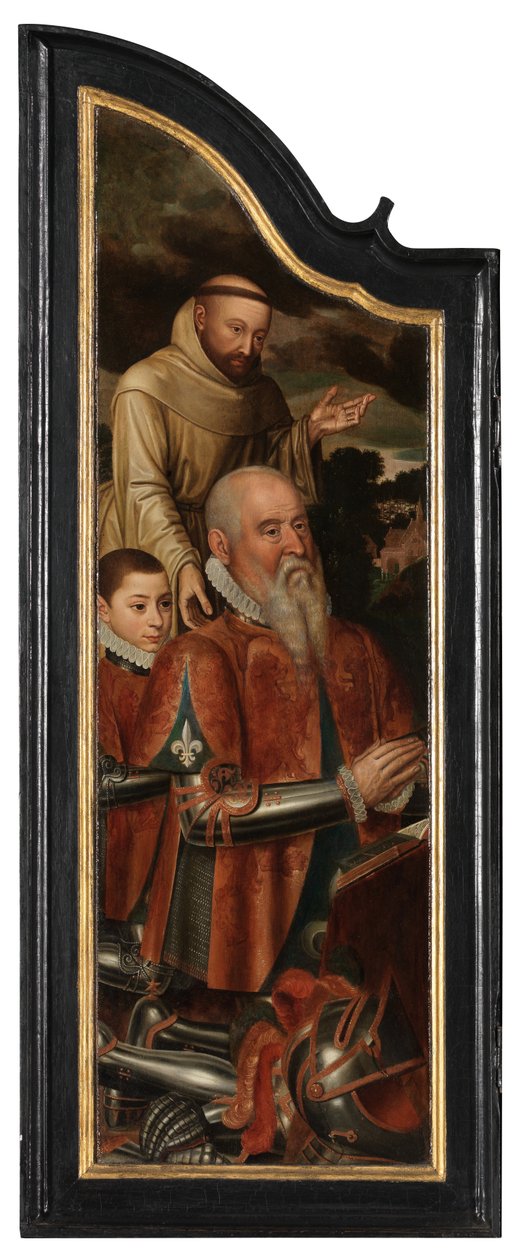 Levá deska Krista na kříži s Pannou, sv. Janem a Marií Magdalenou (olej na desce) od Pieter Claeissens