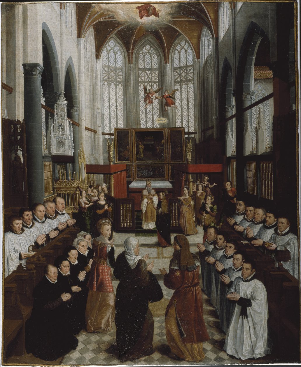 Představení Panny Marie v chrámu, kolem 1530-35 (olej na plátně) od Pieter Claeissens