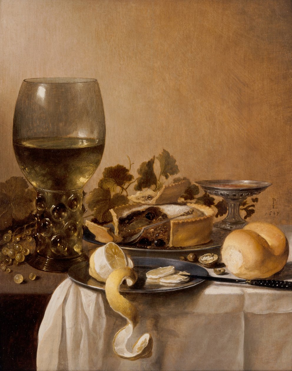 Obří Roemer, Stříbrná Tazza, Koláč od Pieter Claesz