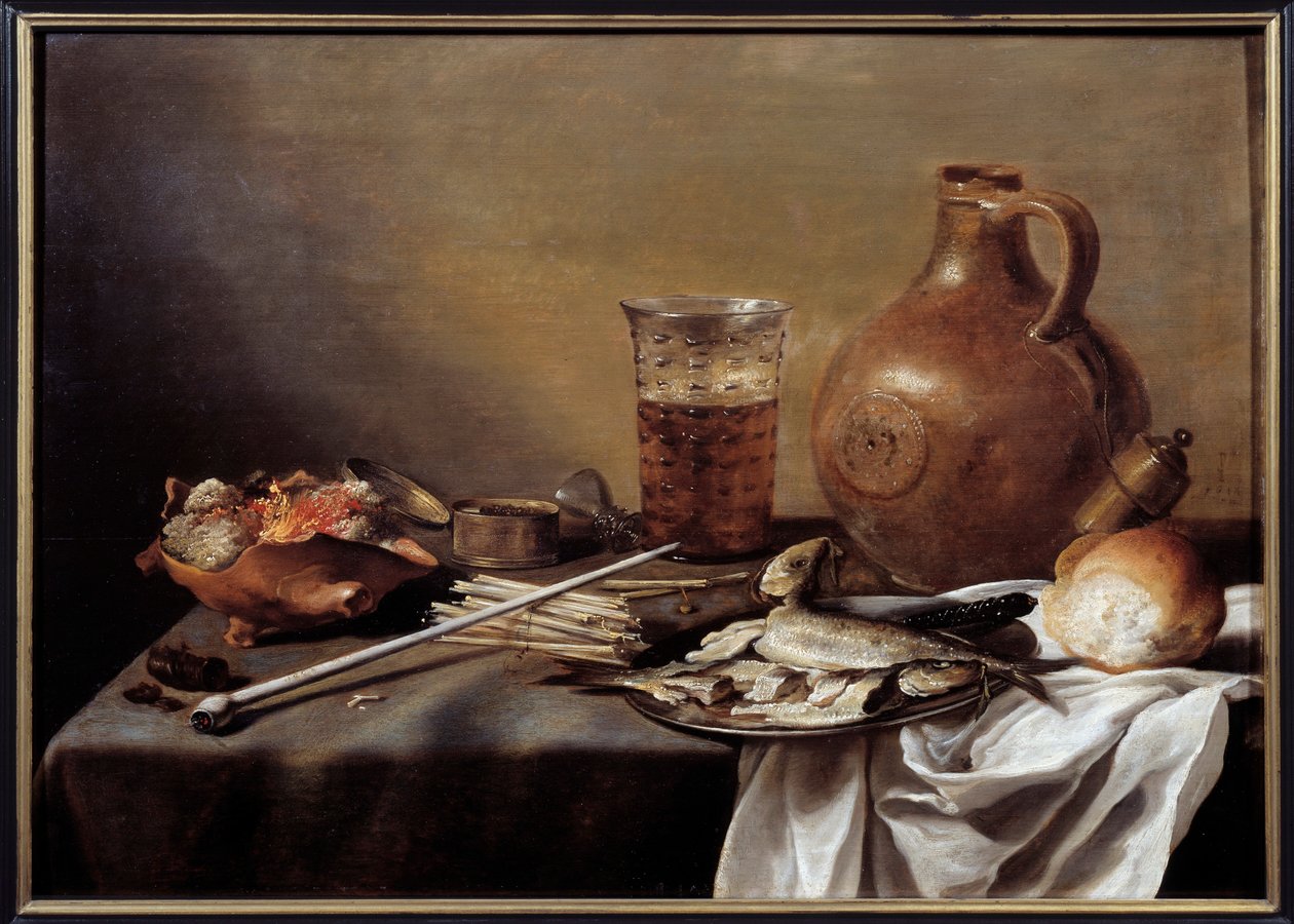 Zátiší s rybou malba od Pietera Claesze (1597-1661) 1644 Rozm. 0,59 x 0,82 m Nantes, Musee des Beaux Arts od Pieter Claesz