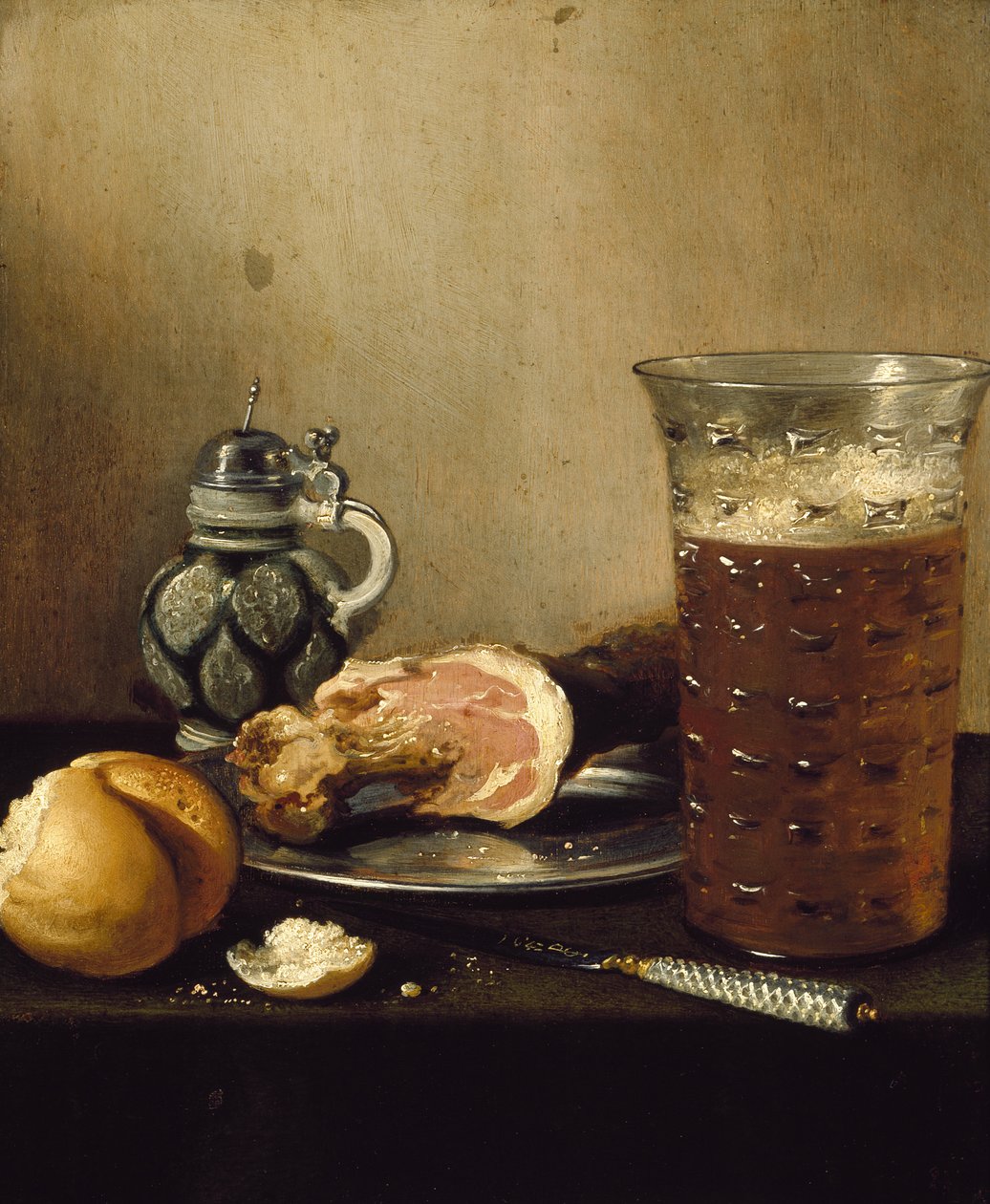 Zátiší se šunkou, 17. století od Pieter Claesz