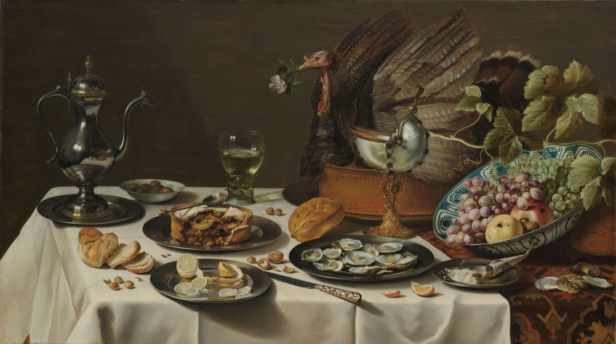 Zátiší s krůtím koláčem Zátiší s krůtím koláčem od Pieter Claesz