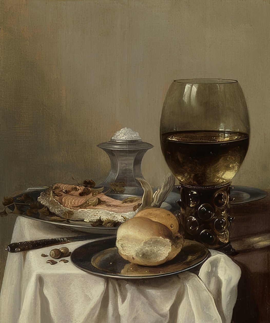 Zátiší se solí. Kolem 1640-45 od Pieter Claesz