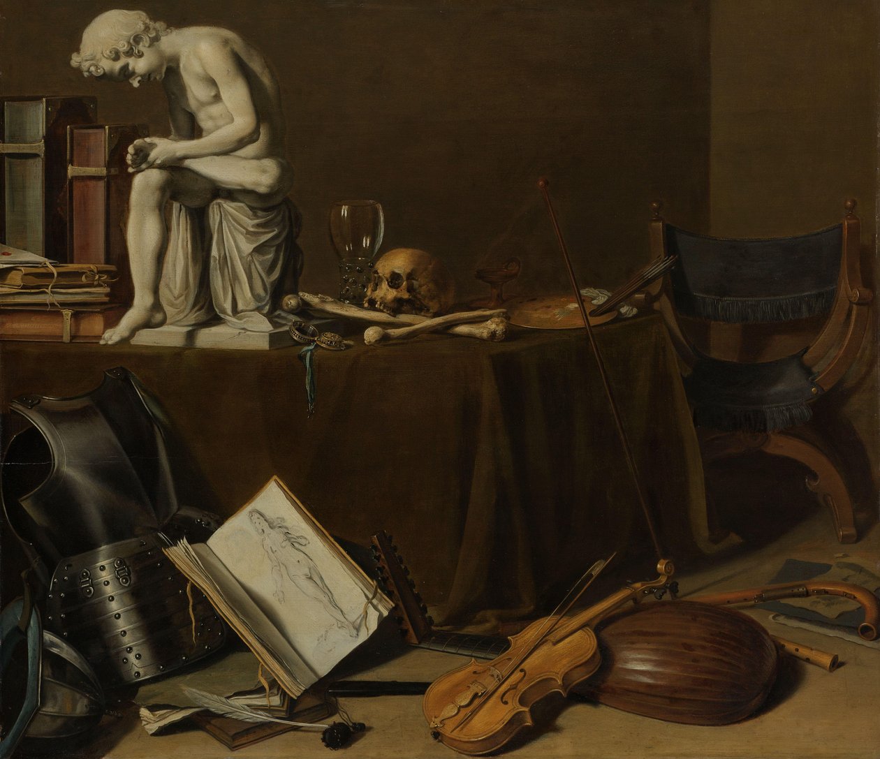 Zátiší Vanitas se Spinárem od Pieter Claesz