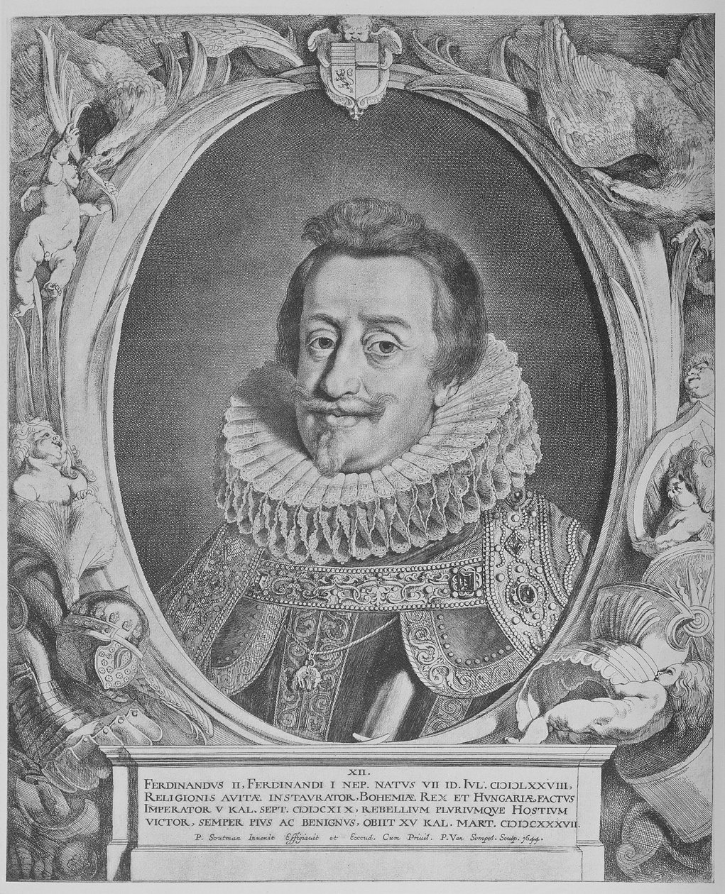 Ferdinand II., císař Svaté říše římské, vyryl Pieter van Sompel, 1644 od Pieter Claesz Soutman