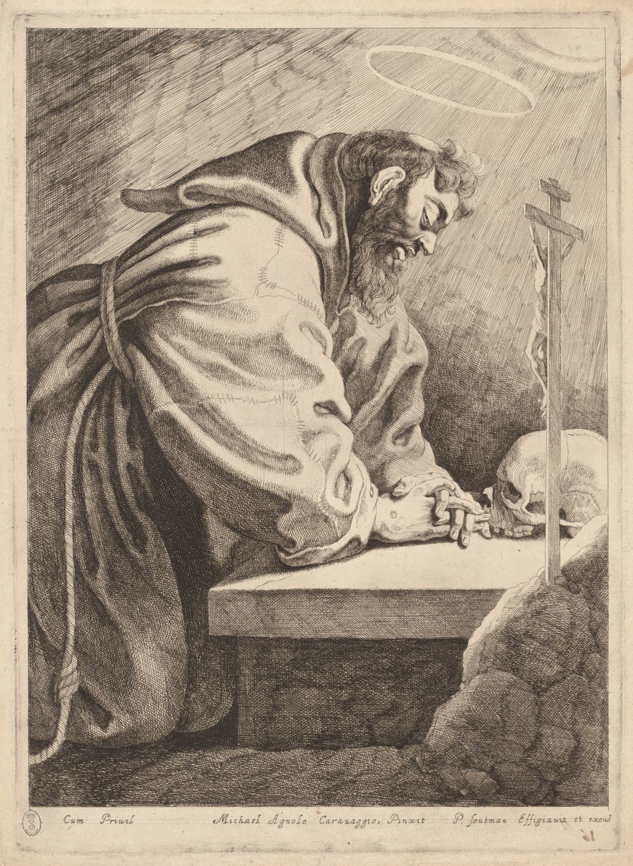 Svatý František od Pieter Claesz Soutman after Francesco Bassano II