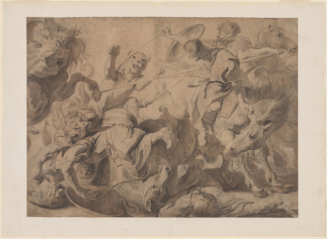 Lov na lva od Pieter Claesz Soutman and Sir Peter Paul Rubens