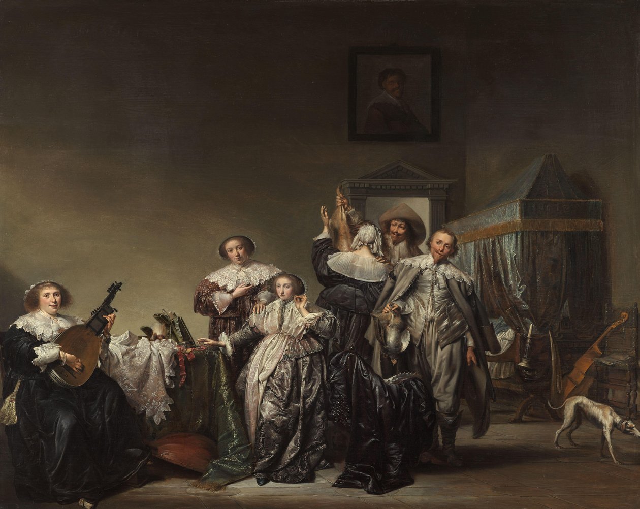Galantní společnost Kavalíři a dámy od Pieter Codde