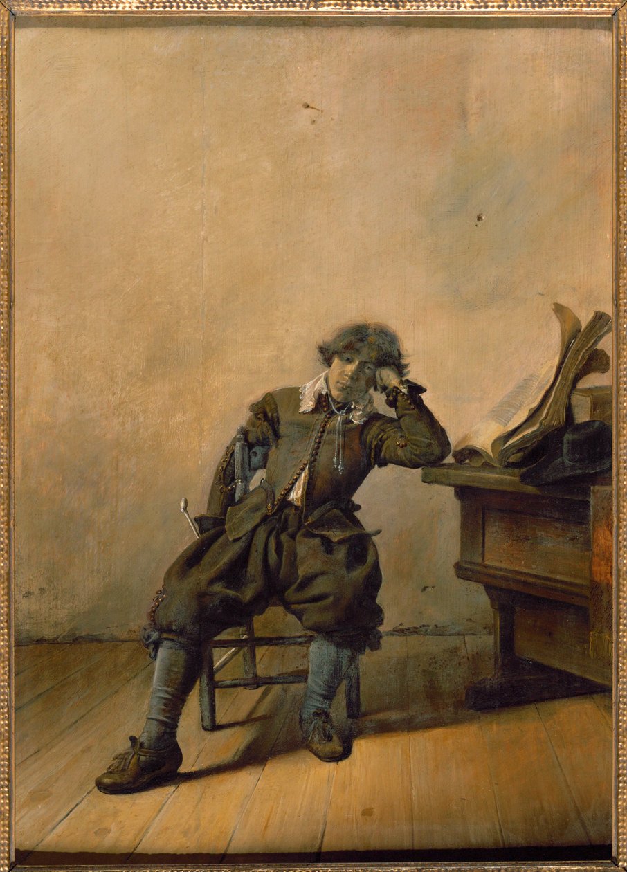 První dýmka (olej na dřevě) od Pieter Codde