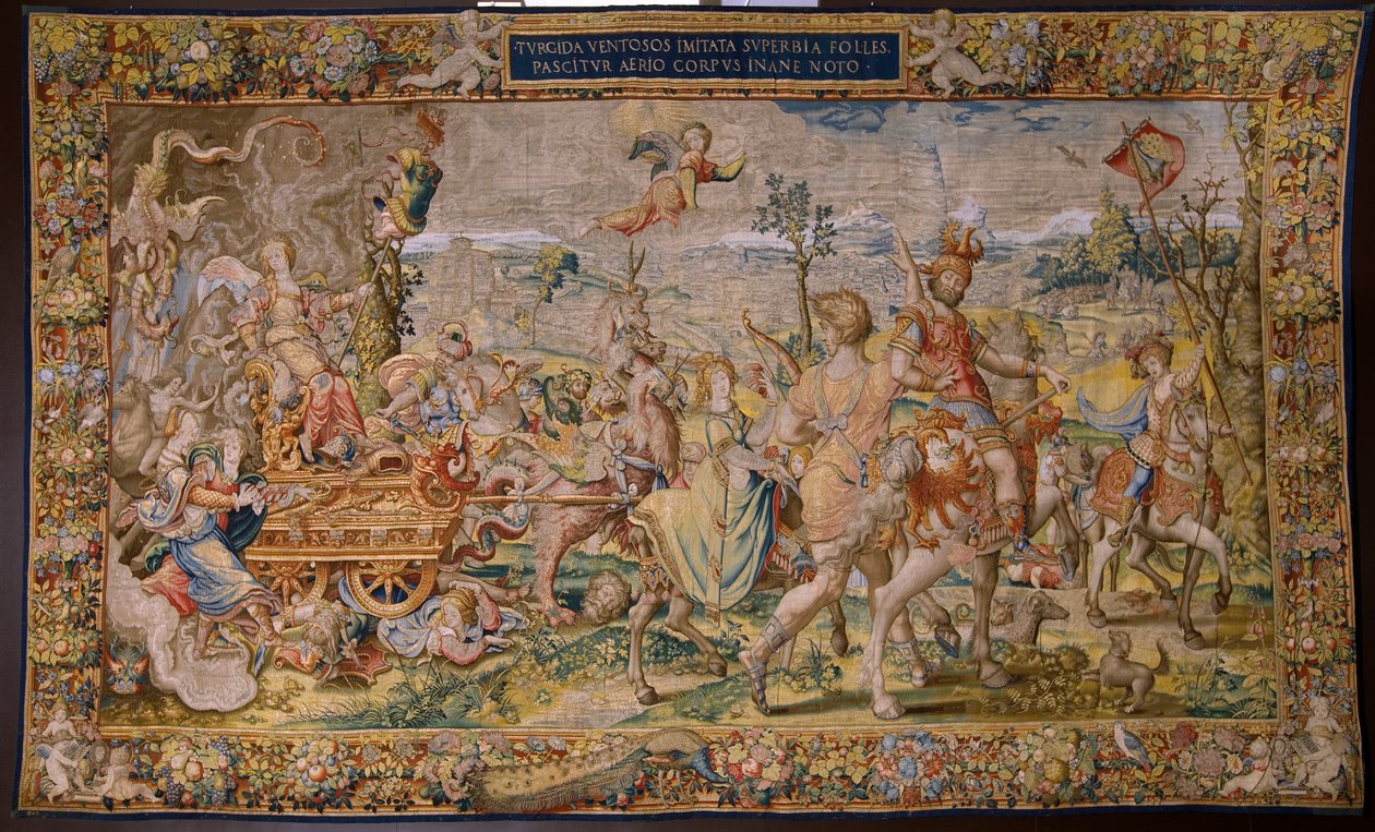 Vlámský gobelín. Seriál Sedm hlavních hříchů: Marnost (pýcha). Karikaturista Pieter Coecke van Aelst. Ateliér v Bruselu. asi 1542-1544. od Pieter Coecke van Aelst
