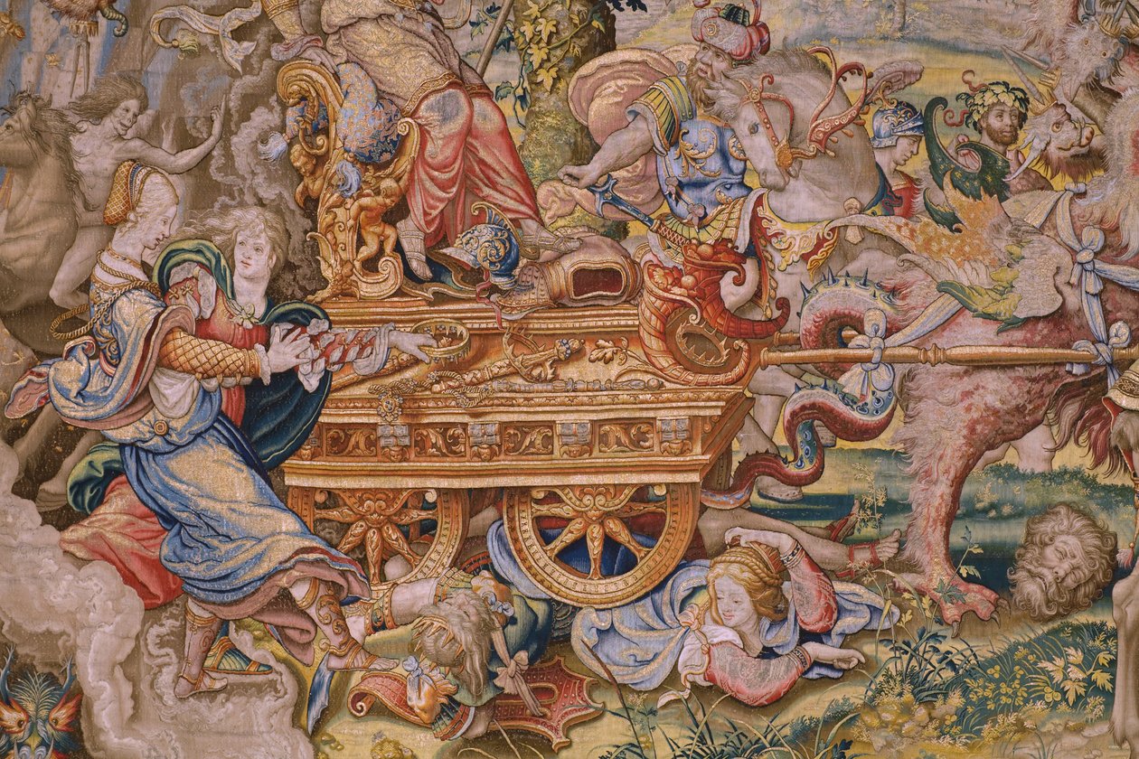 Vlámský gobelín. Seriál Sedm hlavních hříchů: Marnost (pýcha). Karikaturista Pieter Coecke van Aelst. Ateliér v Bruselu. asi 1542-1544. od Pieter Coecke van Aelst