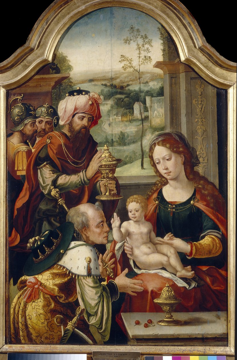 Klanění tří králů. Obraz Pietera Coeckeho van Aelsta staršího (1502-1555), olej na dřevě, 1. polovina 16. století. Vlámské primitivní umění. Státní umělecká galerie, Lvov (Ukrajina). od Pieter Coecke van Aelst