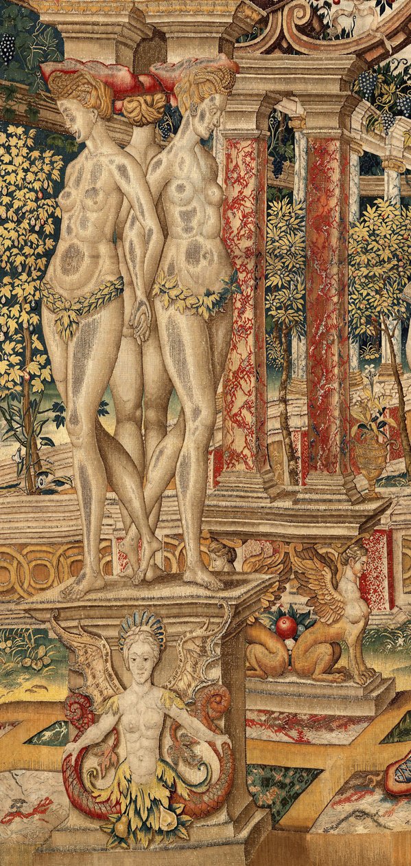 Vertumnus a Pomona: Vertumnus proměněný v prořezávač. ca. 1550 (tapisérie) od Pieter Coecke van Aelst