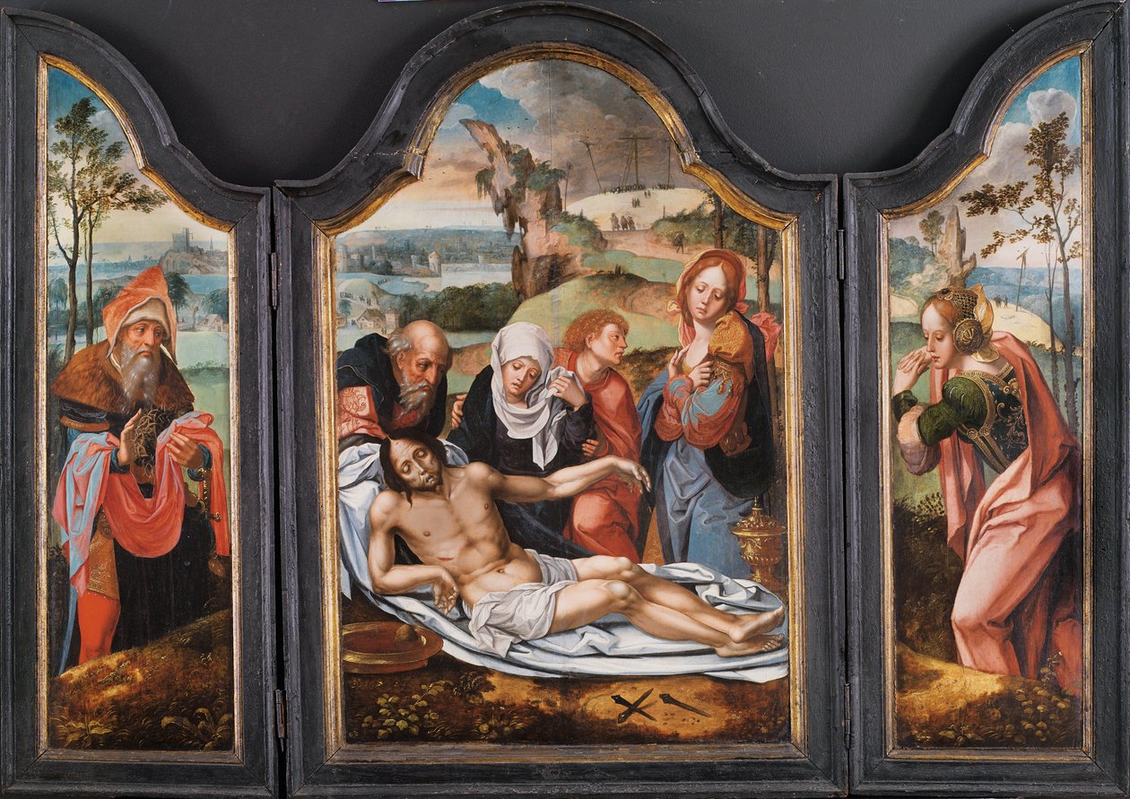 Oplakávání nad mrtvým Kristem, počátek 16. století. od Pieter Coecke van Aelst