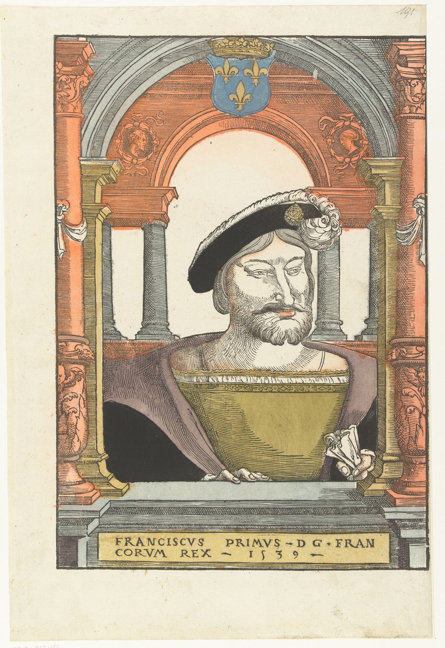 Portrét Františka I. 1494-1547, francouzského krále, vévody bretaňského, hraběte z Provence, 1539 od Pieter Coecke van Aelst