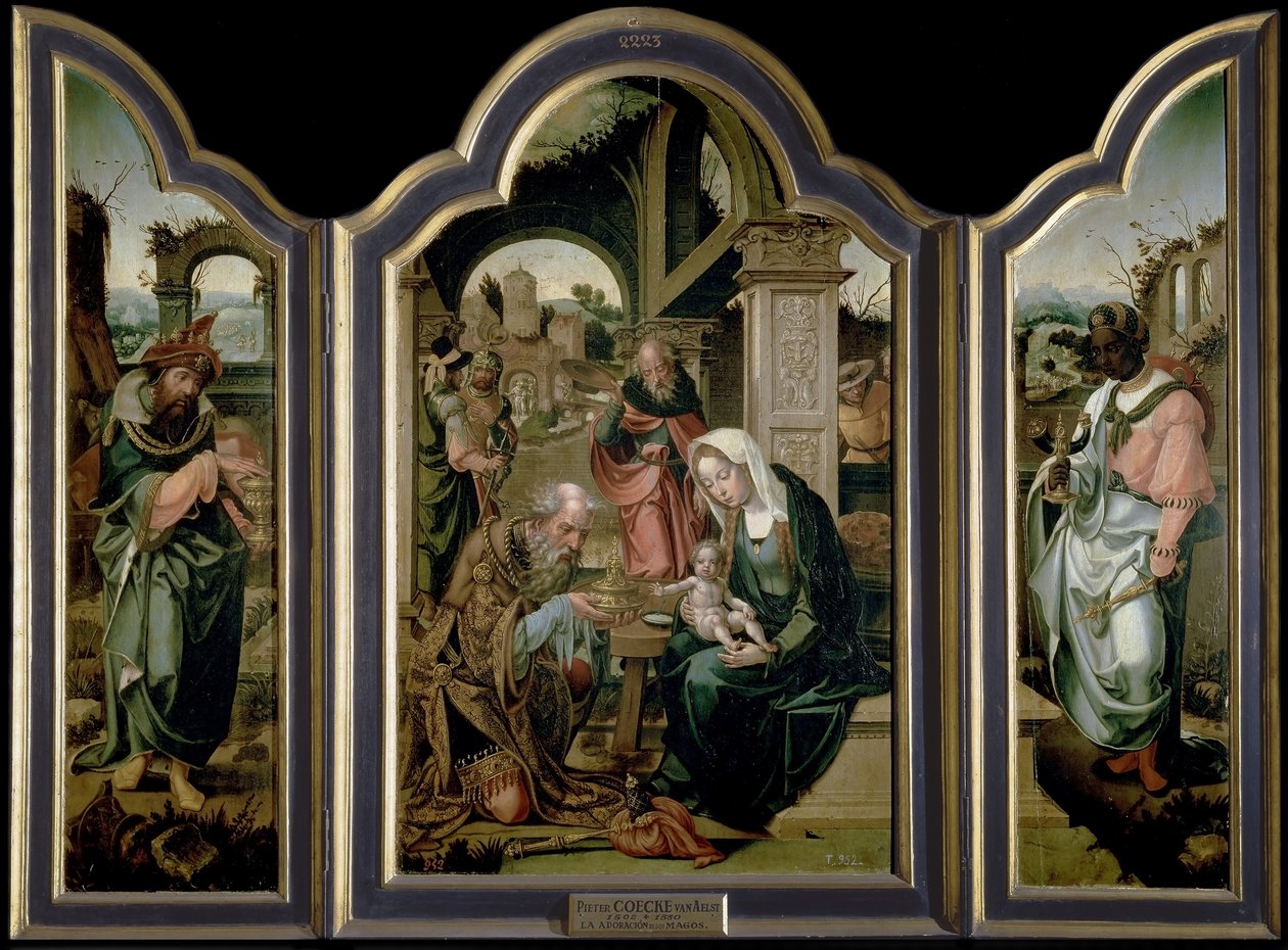 Klanění tří králů od Pieter Coecke van Aelst