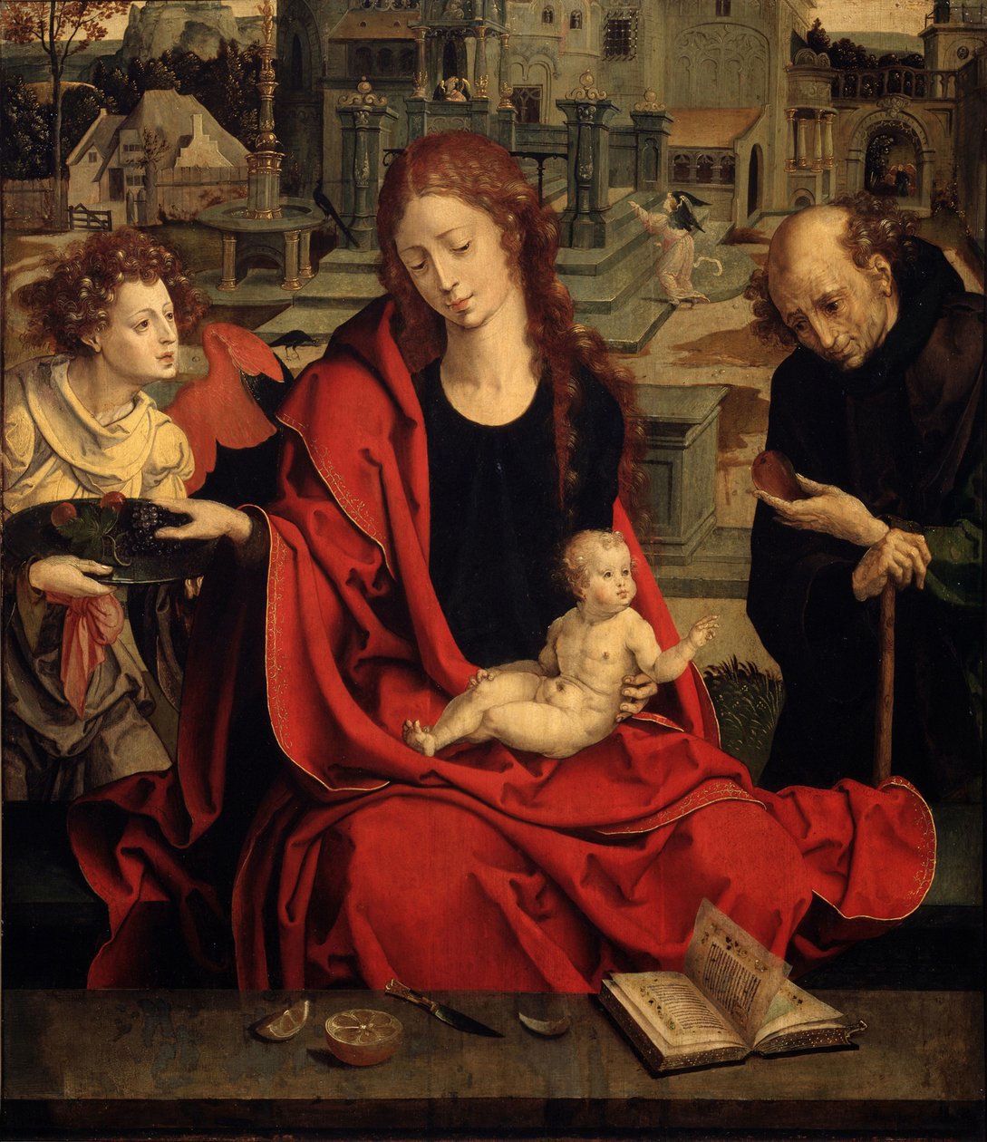 Svatá rodina s andělem od Pieter Coecke van Aelst