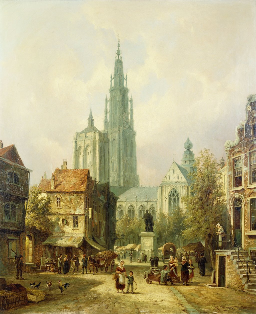 Pohled na Antverpy, 1870 od Pieter Cornelis Dommershuijzen