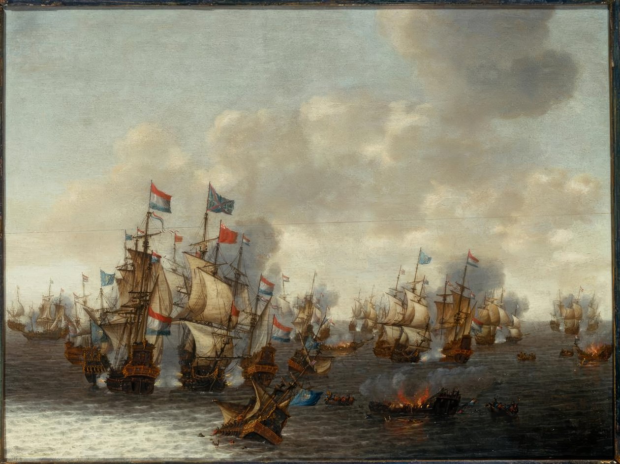 Námořní bitva čtyř dnů od Pieter Cornelisz. Soest