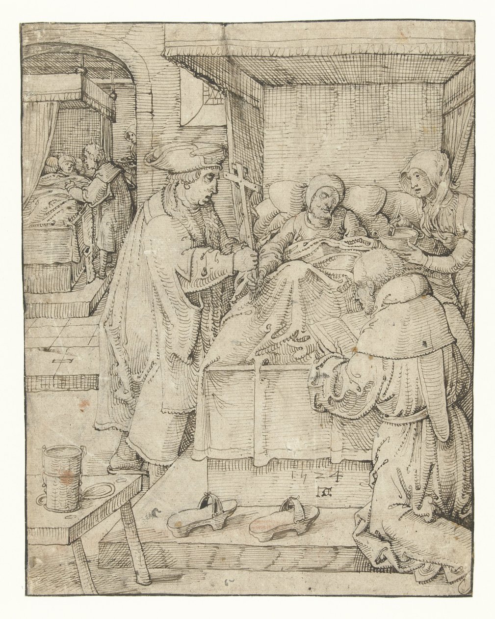 Péče o nemocné Works of Mercy (název série) od Pieter Cornelisz. genaamd Kunst