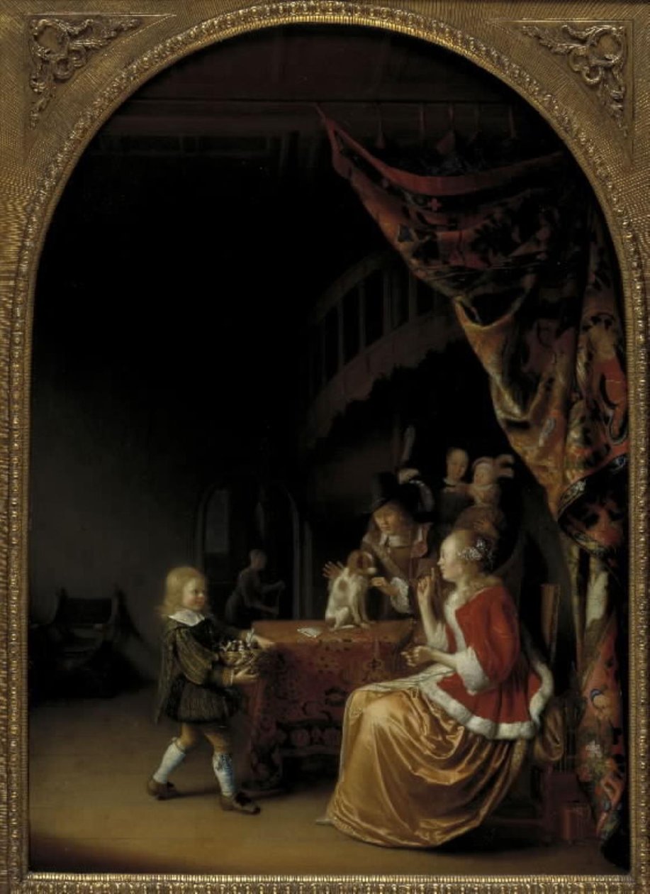 Scéna z bohatého holandského domova od Pieter Cornelisz. van Slingelandt