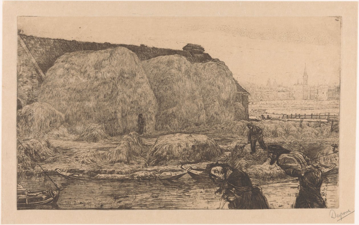 Farma se střepy sena na Jaagpad v Amsterdamu od Pieter Dupont (signed by artist)