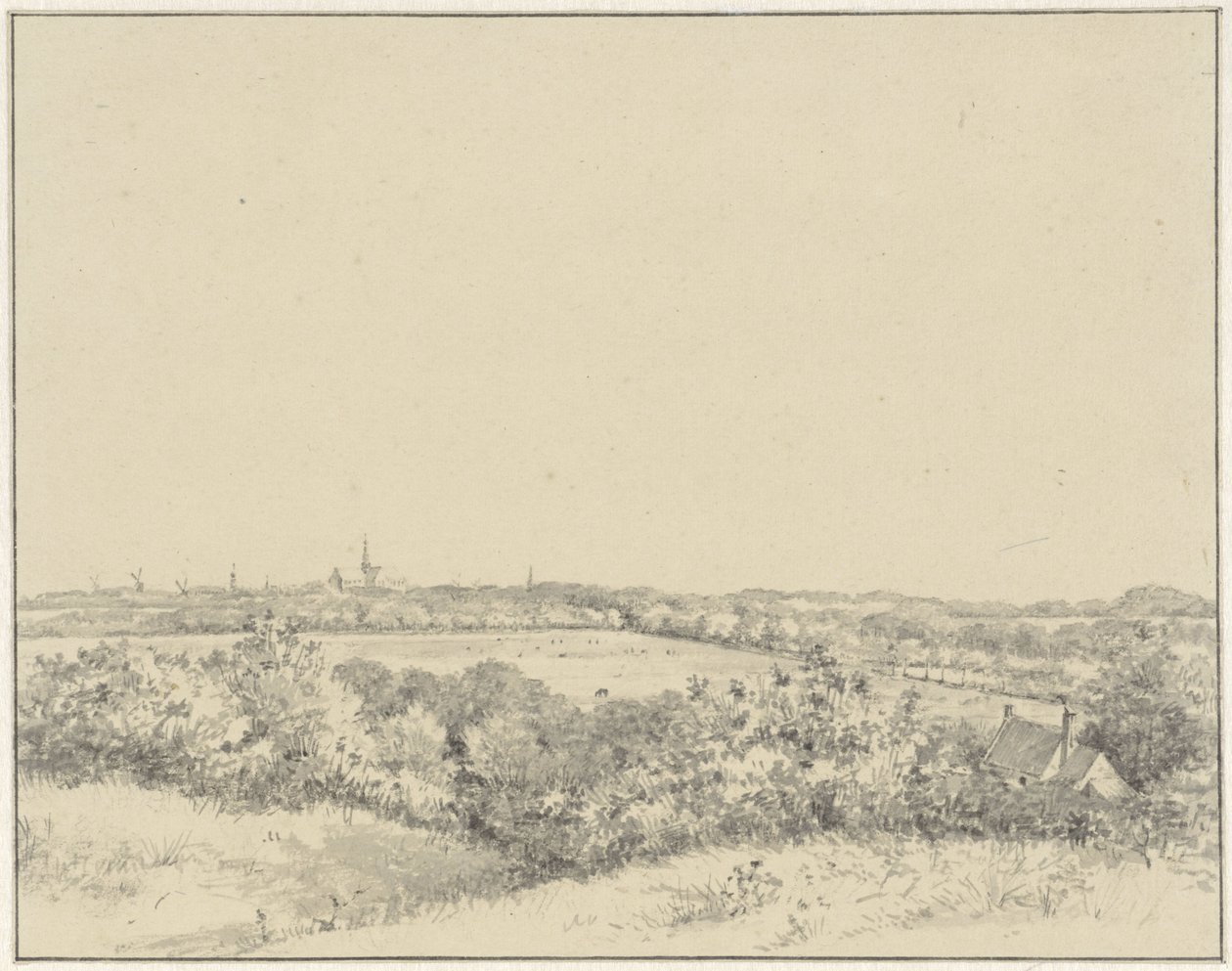 Pohled na Haarlem z dun od Pieter Ernst Hendrik Praetorius