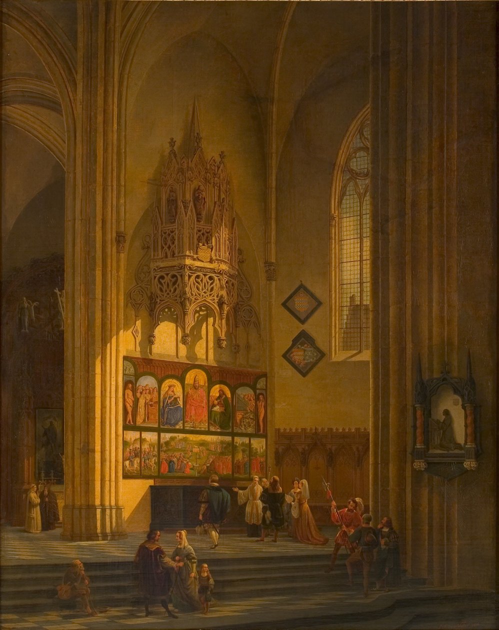 Albrecht Dürer před gentským oltářem, c. 1840. od Pieter Frans De Noter