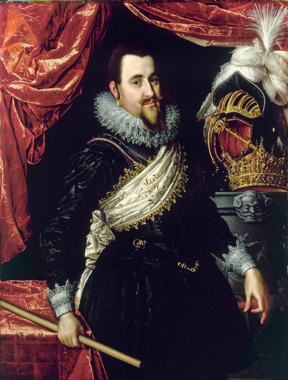 Portrét Kristiána IV., dánského krále (1577-1648). Obraz Pietera Isaacsze (1569-1625) kolem roku 1615. Zámek Frederiksborg. Dánsko. od Pieter Fransz. Isaacsz.