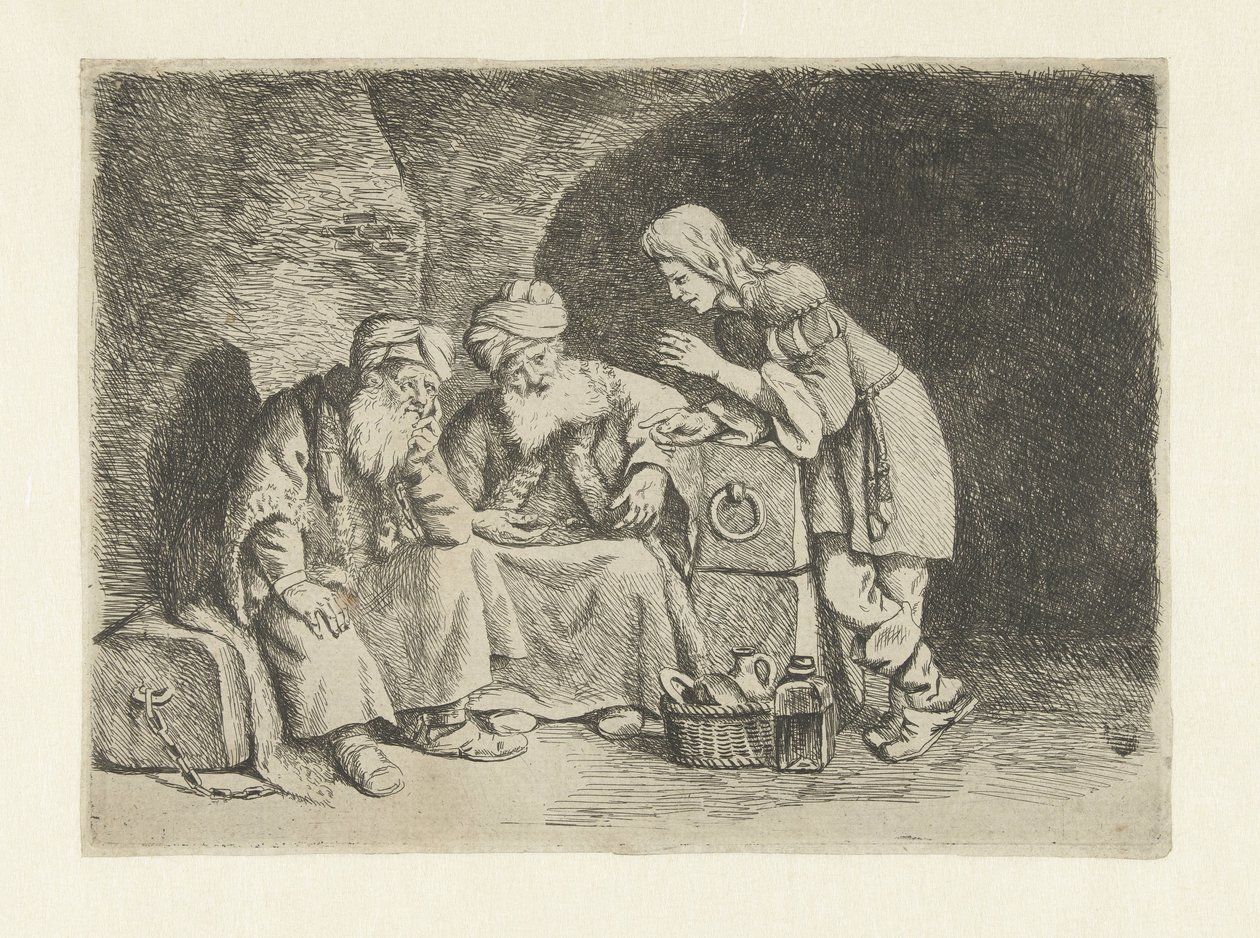 Joseph vysvětluje sny pekaře a pohárníka od Pieter Fransz de Grebber