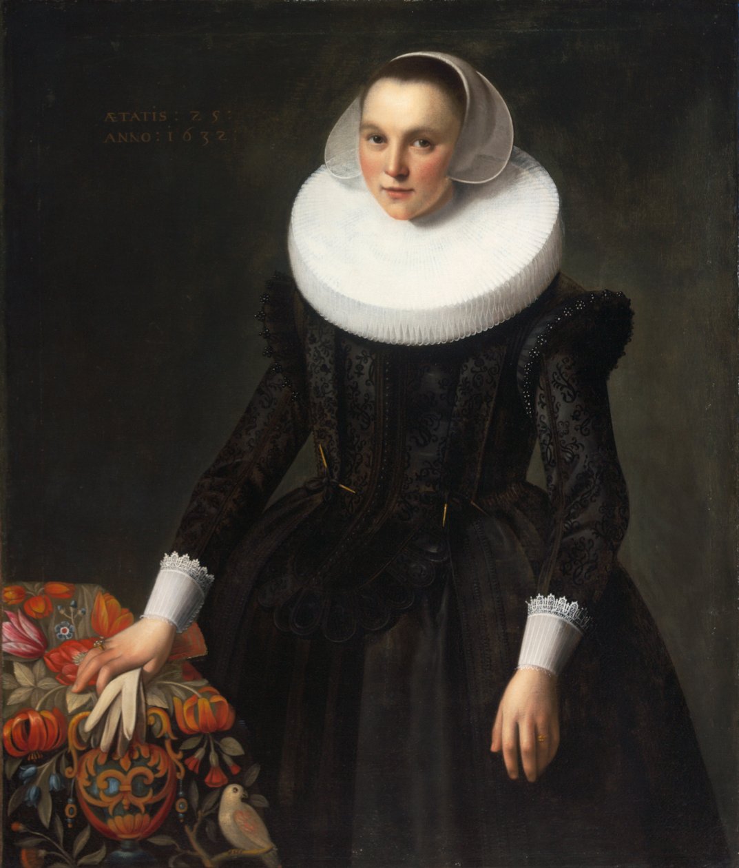 Portrét mladé dámy - Portrét mladé dámy, Grebber, Pieter Fransz de (asi 1600-1652/3). olej na plátně od Pieter Fransz. de Grebber