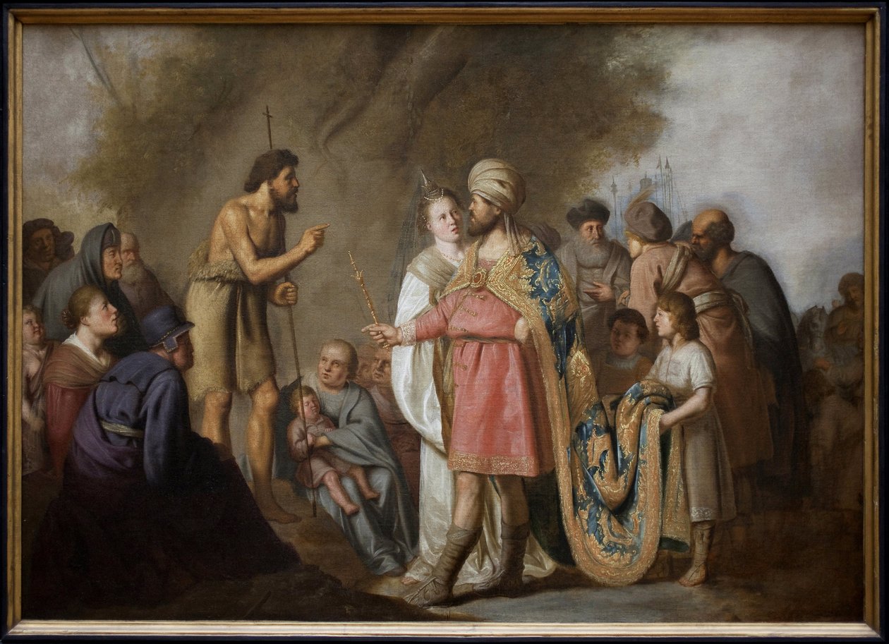 Svatý Jan Křtitel káže před Herodem. Obraz Pietera Fransze od Grebbera (1600-1652), olej na plátně od Pieter Fransz. de Grebber