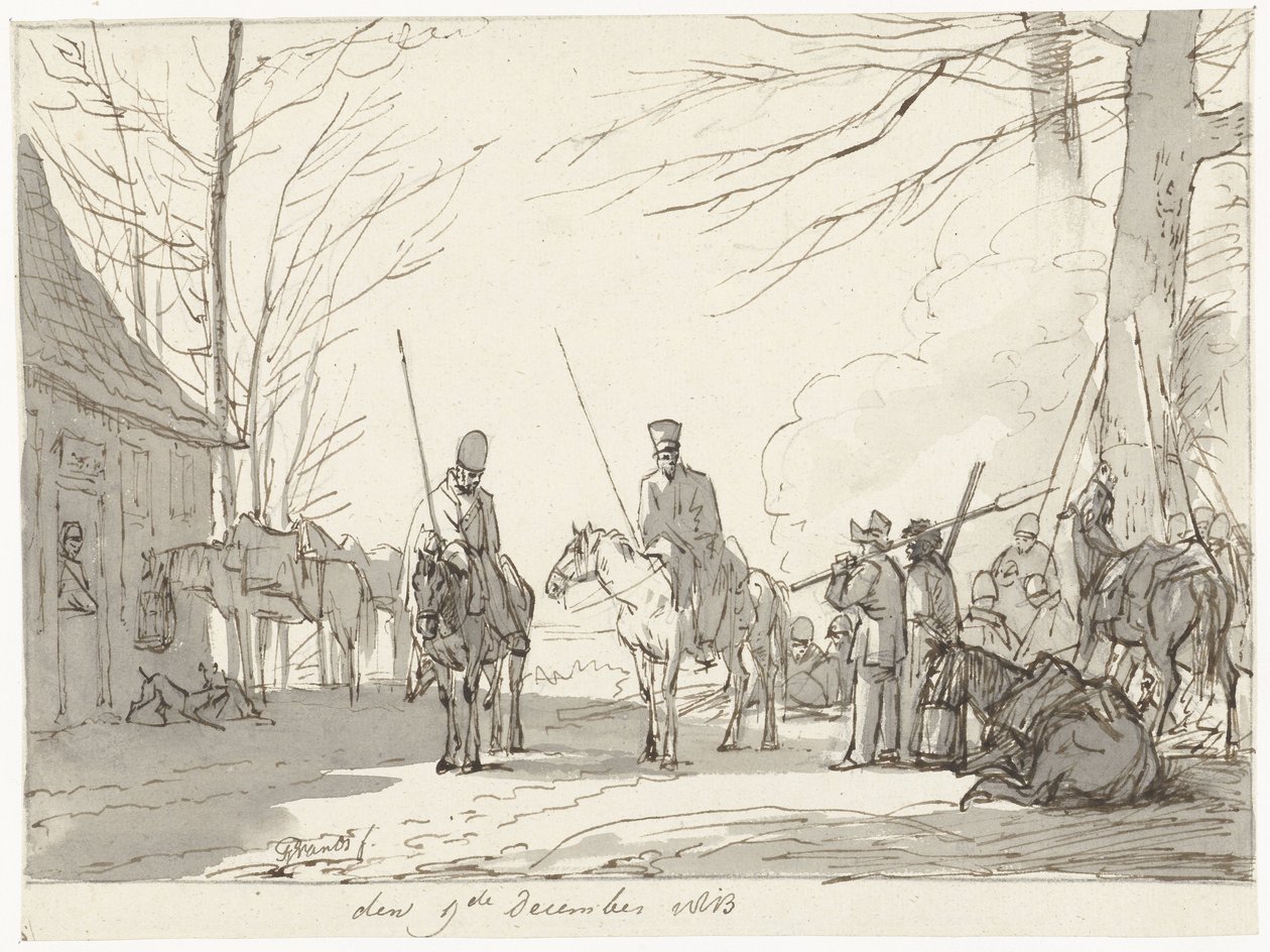 Bivak kozáků, 9. prosince 1813 od Pieter Gerardus van Os (signed by artist)