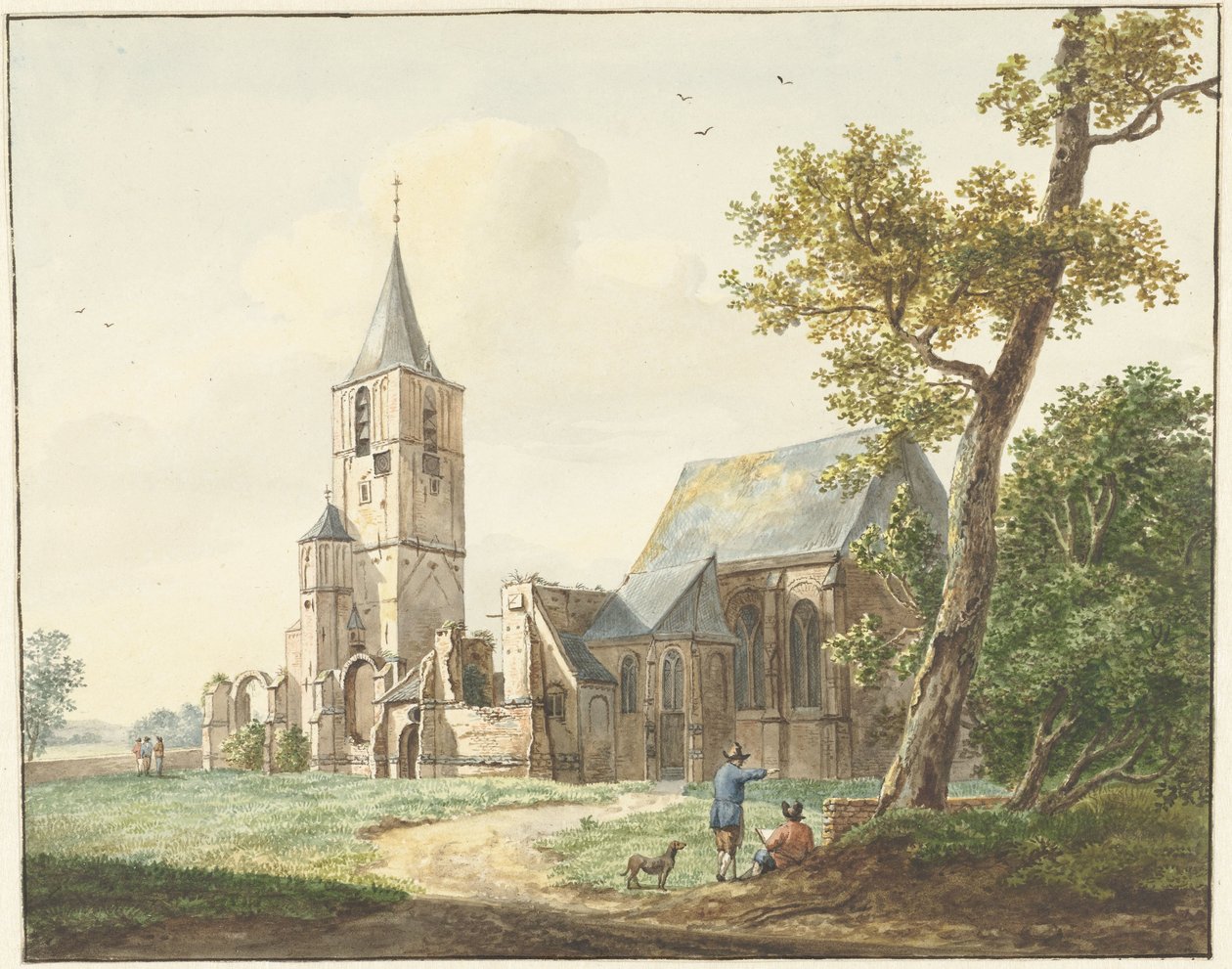 Kostel ve Warmondu od Pieter Gerardus van Os