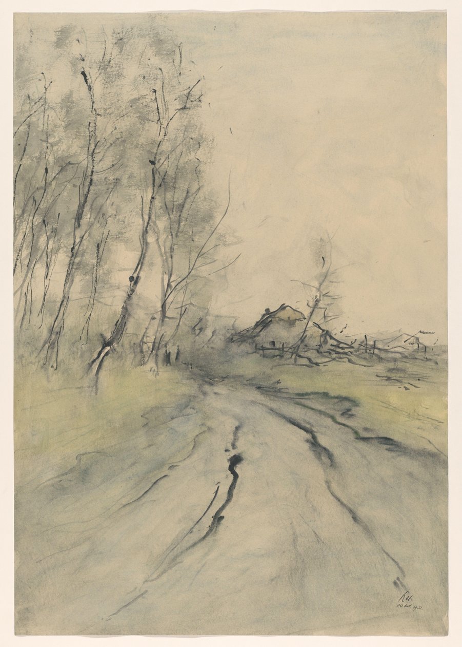 pozemní cesta od Pieter H.J.J. Ras (signed by artist)