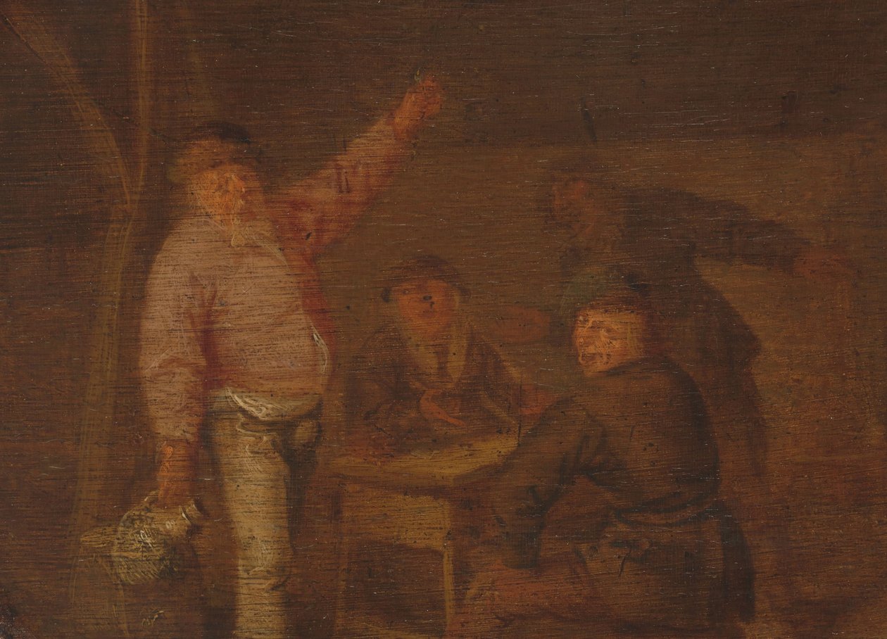 Sedláci pijí ve stodole od Pieter Hermansz. Verelst
