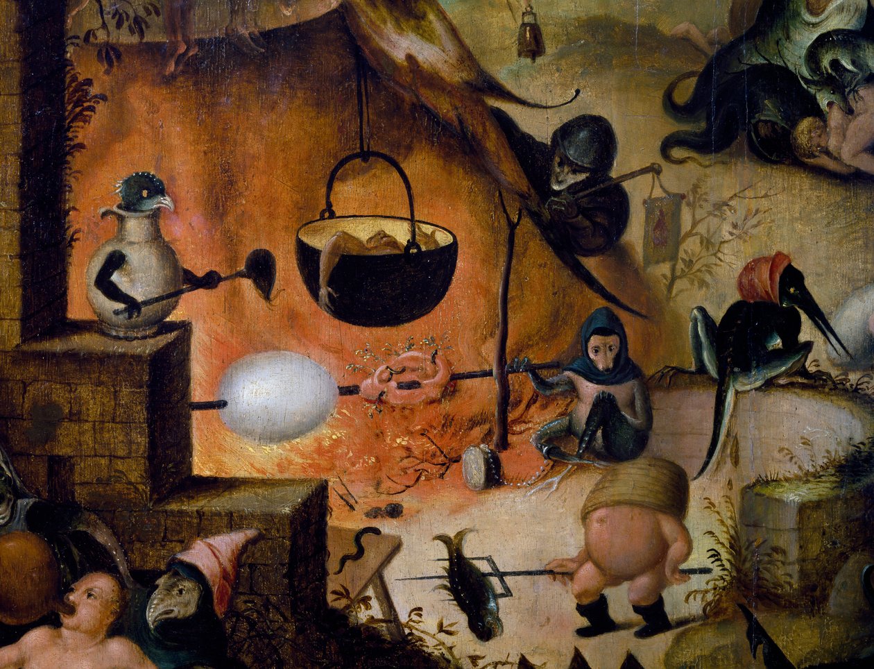 Peklo, detail Posledního soudu, cca 1554, obraz Pietera Huyse (cca 1520-cca 1584), olej na panelu od Pieter Huys