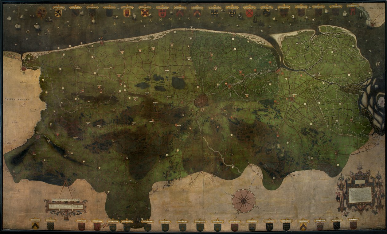 Mapa Castellany of Bruggy (olej na plátně) od Pieter II Claeissens