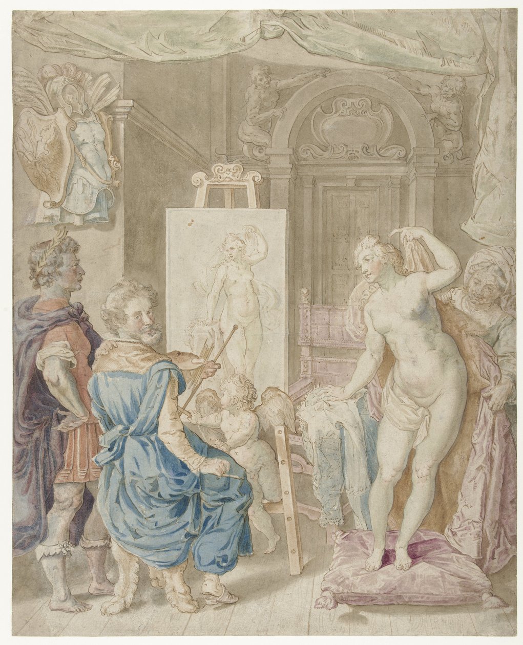 Apelles bude malovat Campaspe od Pieter Isaacsz.