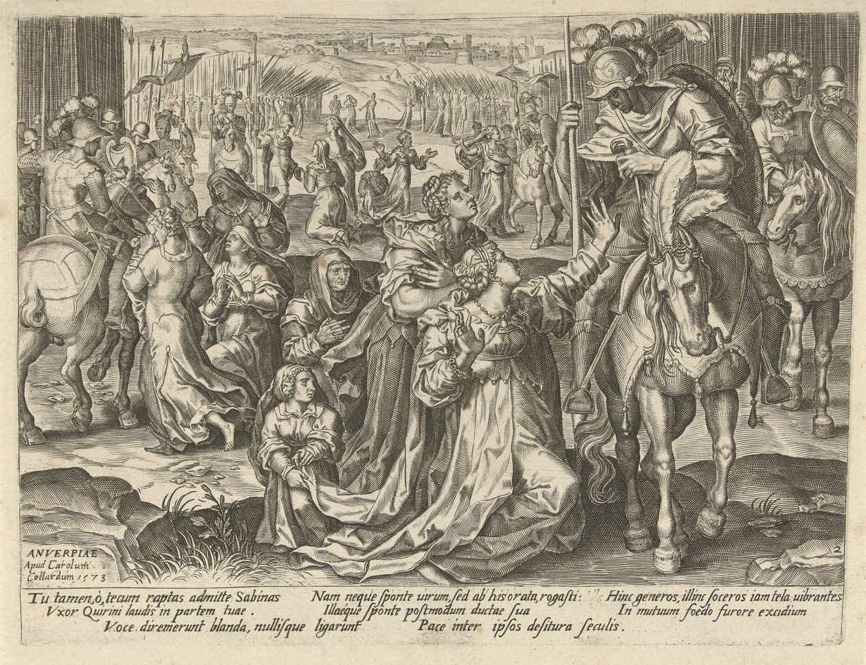 Smíření mezi Sabiny a Římany Zobrazení z římské historie (název série) od Pieter Jalhea Furnius